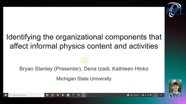 Identifying the key organizational components of informal physics programming