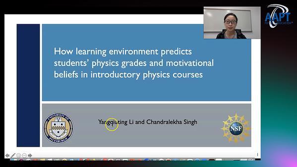 How perception of learning environment predicts students' grades and motivational characteristics