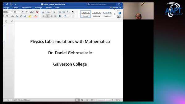 Simulation lab with mathematica