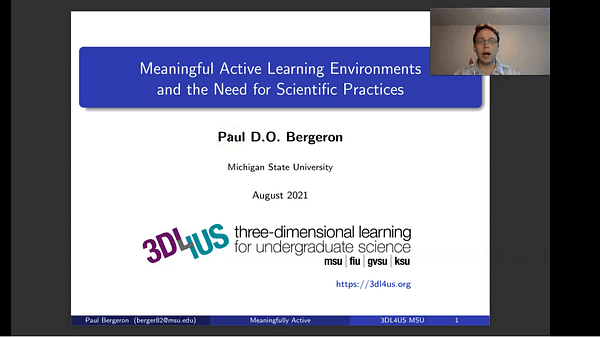 Meaningful Active Learning Environments and the Need for Scientific Practices