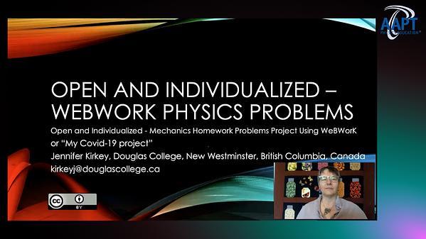Open and Individualized - Mechanics Homework Problems Project Using WeBWorK
