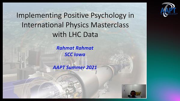 Implementing Positive Psychology in International Physics Masterclass with LHC Data