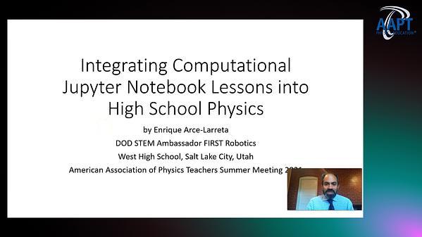 Integrating Computational Jupyter Notebook Lessons into High School Physics