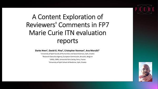 A Content Exploration of Reviewers' Comments in FP7 Marie Curie ITN evaluation reports