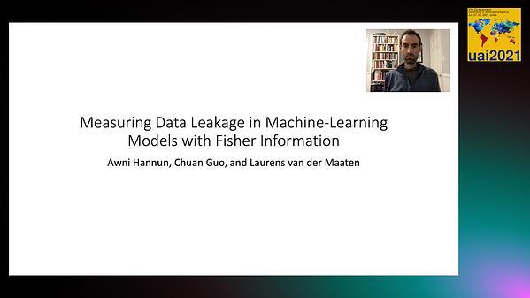 Measuring Data Leakage in Machine-Learning Models with Fisher Information