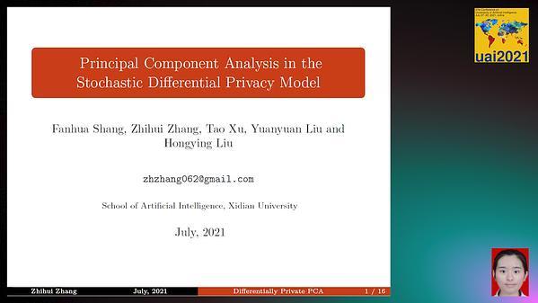 Principal Component Analysis in the Stochastic Differential Privacy Model