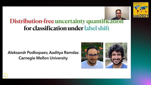 Distribution-free uncertainty quantification for classification under label shift