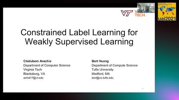 Constrained Labeling for Weakly Supervised Learning