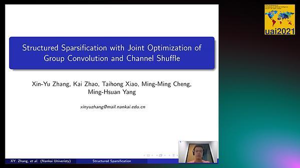 Structured Sparsification with Joint Optimization of Group Convolution and Channel Shuffle