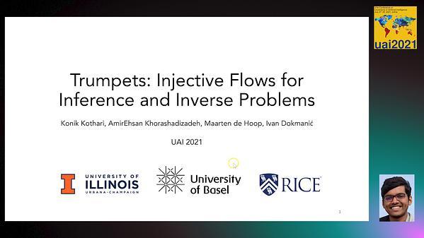 Trumpets: Injective Flows for Inference and Inverse Problems