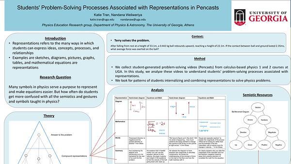 Students' Problem-Solving Processes Associated with Representations in Pencasts.