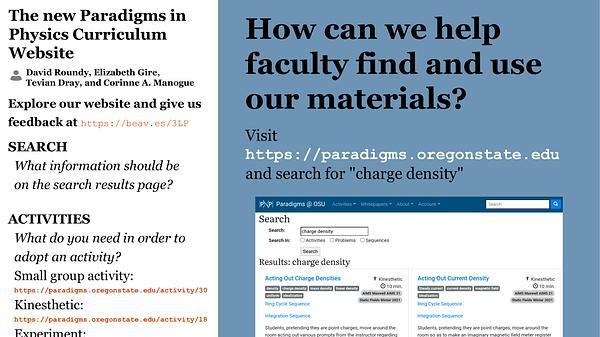 The new Paradigms in Physics Curriculum Website
