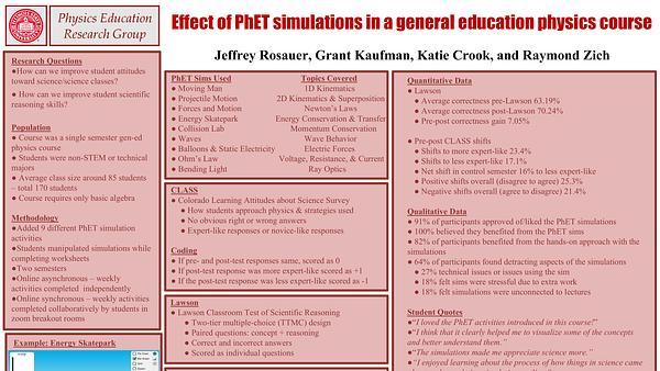 Effect of PhET simulations in a general education physics course
