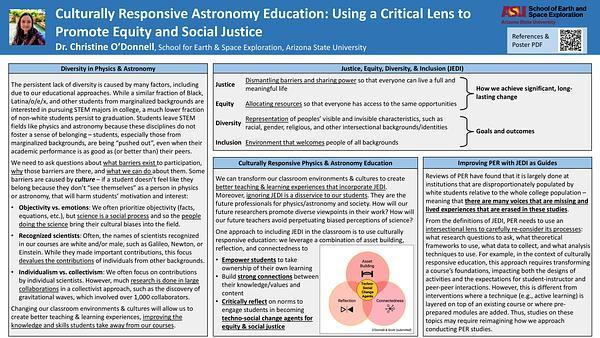 Culturally Responsive Astronomy Education: Using a Critical Lens to Promote Equity and Social Justice