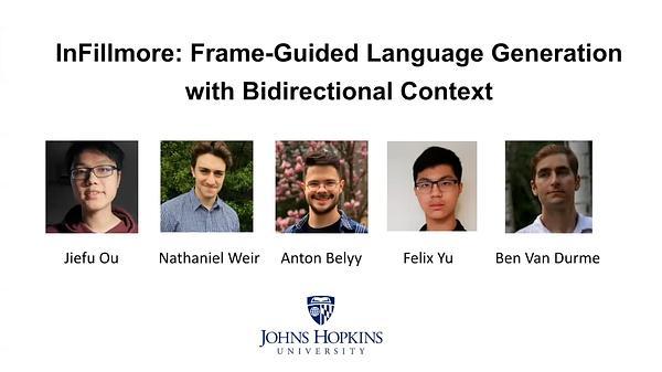 InFillmore: Frame-Guided Language Generation with Bidirectional Context