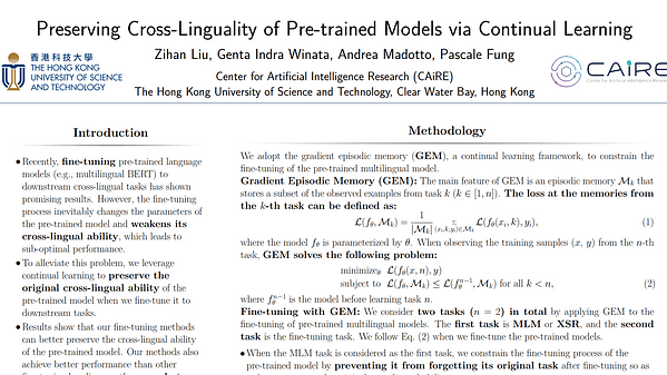 Preserving Cross-Linguality of Pre-trained Models via Continual Learning