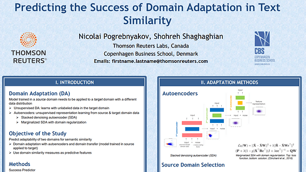 Predicting the Success of Domain Adaptation in Text Similarity