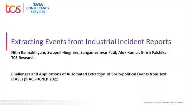 Extracting Events from Industrial Incident Reports