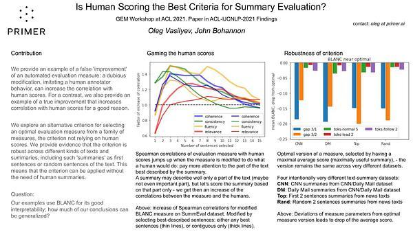 Is Human Scoring the Best Criteria for Summary Evaluation?