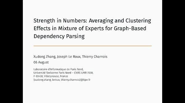 Strength in Numbers: Averaging and Clustering Effects in Mixture of Experts for Graph-Based Dependency Parsing
