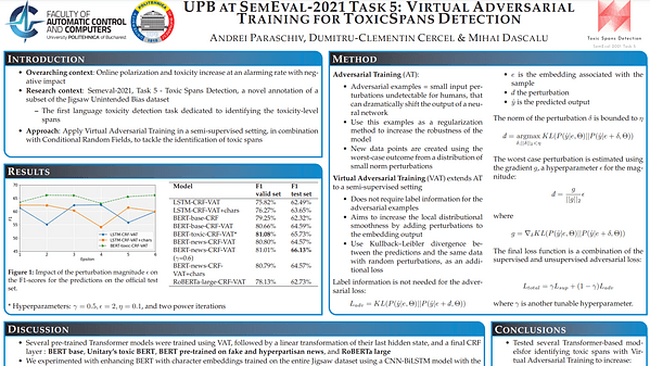UPB at SemEval-2021 Task 5: Virtual Adversarial Training for Toxic Spans Detection