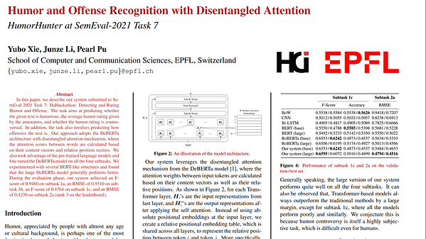 HumorHunter at SemEval-2021 Task 7: Humor and Offense Recognition with Disentangled Attention