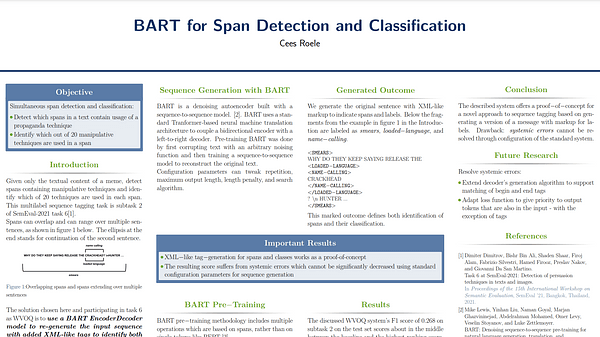 BART for Span Detection and Classification