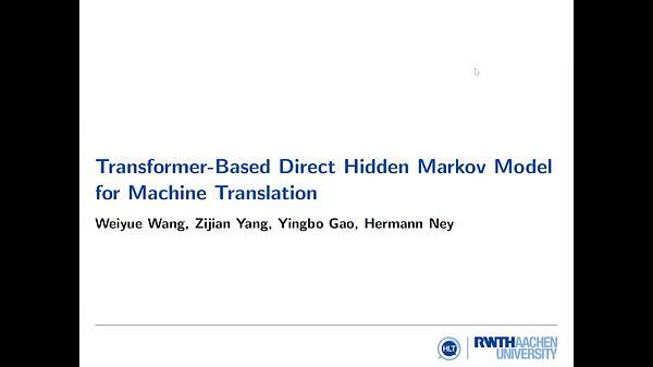 Transformer-Based Direct Hidden Markov Model for Machine Translation