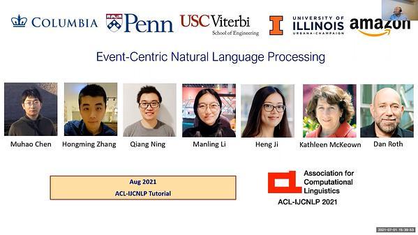 Event-Centric Natural Language Processing