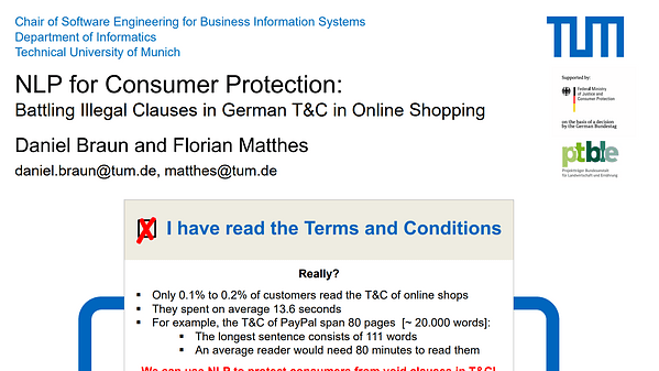 NLP for Consumer Protection: Battling Illegal Clauses in German Terms and Conditions in Online Shopping