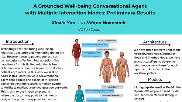 A Grounded Well-being Conversational Agentwith Multiple Interaction Modes: Preliminary Results