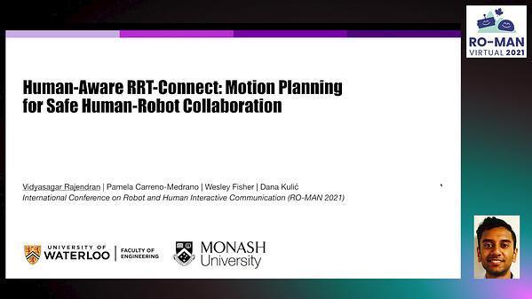 Human-Aware RRT-Connect: Motion Planning for Safe Human-Robot Collaboration