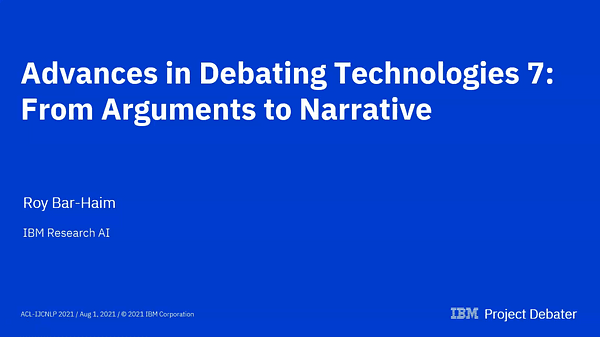 From Arguments to Narrative