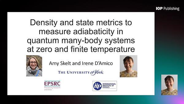 Density and state metrics to measure adiabaticity in quantum many-body systems at zero and finite temperature