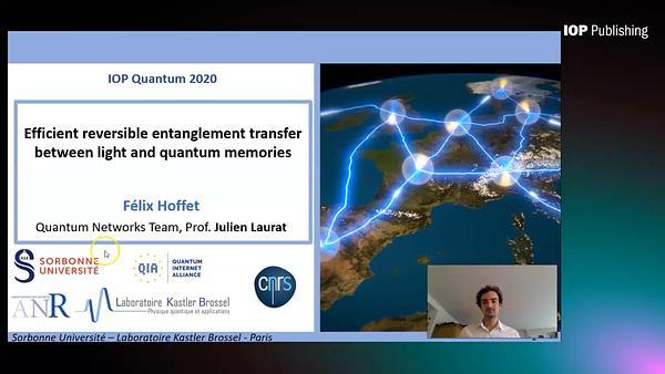 Efficient reversible entanglement transfer between light and quantum memories