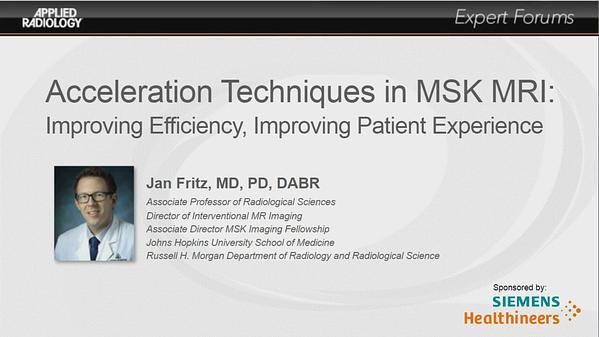 Acceleration Techniques in MSK MRI: Improving Efficiency, Improving Patient Experience