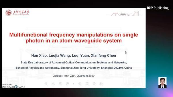 Multifunctional frequency manipulations on single photon in an atom-waveguide system