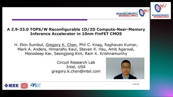 A 2.9-33.0 TOPS/W Reconfigurable 1D/2D Compute-Near-Memory Inference Accelerator in 10nm FinFET CMOS