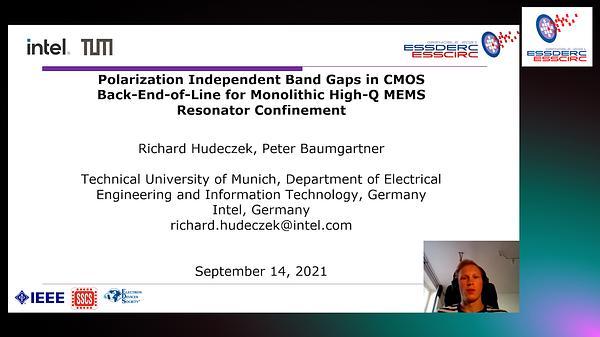 Polarization Independent Band Gaps in CMOS Back-End-of-Line for Monolithic High-Q MEMS Resonator Confinement