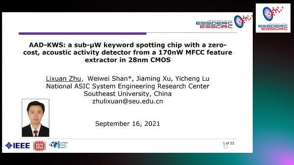 AAD-KWS: A Sub-µW Keyword Spotting Chip with a Zero-Cost, Acoustic Activity Detector from a 170nW MFCC Feature Extractor in 28nm CMOS