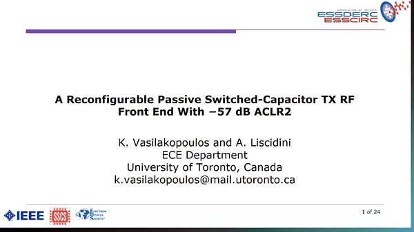 A Reconfigurable Passive Switched-Capacitor TX RF Front End with −57 dB ACLR2