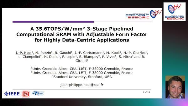 A 35.6 TOPS/W/mm2 3-Stage Pipelined Computational SRAM with Adjustable Form Factor for Highly Data-Centric Applications