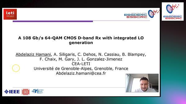 A 108 Gb/S 64-QAM CMOS D-Band Rx with Integrated Lo Generation