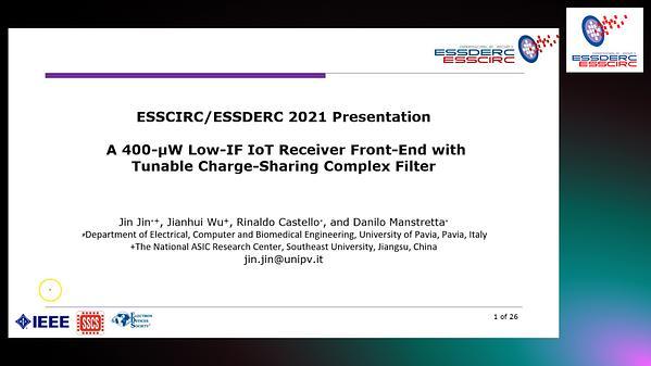 A 400-µW Low-IF IoT Receiver Front-End with Tunable Charge-Sharing Complex Filter