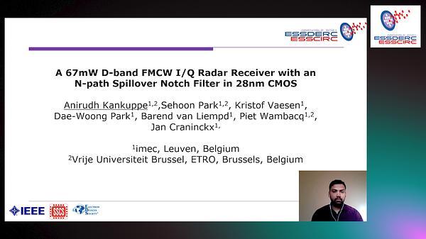 A 67mW D-Band FMCW I/Q Radar Receiver with an N-Path Spillover Notch Filter in 28nm CMOS