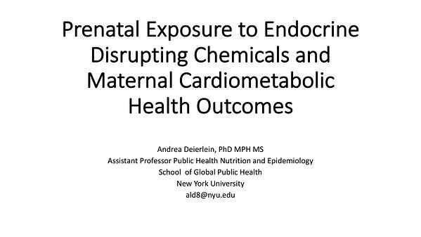 Prenatal Exposure to Endocrine Disrupting Chemicals and Maternal Cardiometabolic Health Outcomes
