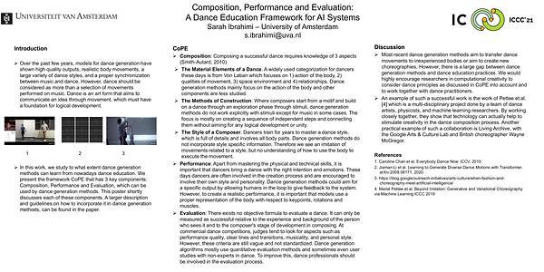 Composition, Performance and Evaluation: A Dance Education Framework for AI Systems