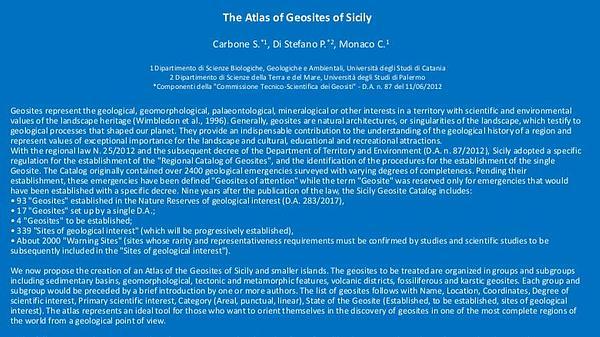 The Atlas of Geosites of Sicily