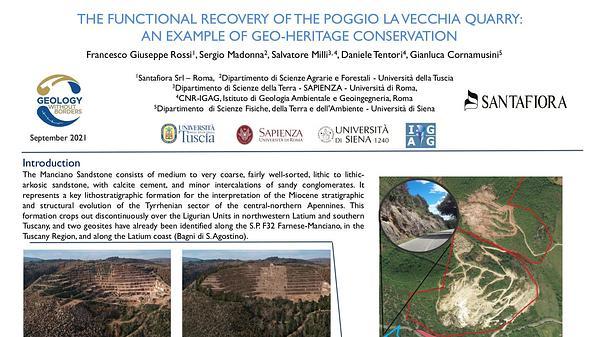 The functional recovery of the Poggio la Vecchia Quarry: an Example of Geo-Heritage conservation