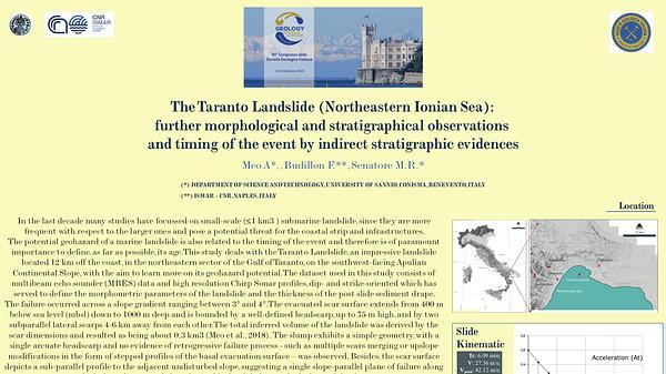 The Taranto Landslide (North Ionian Sea): further morphological and stratigraphical observations and timing of the event by indirect stratigraphic evidences